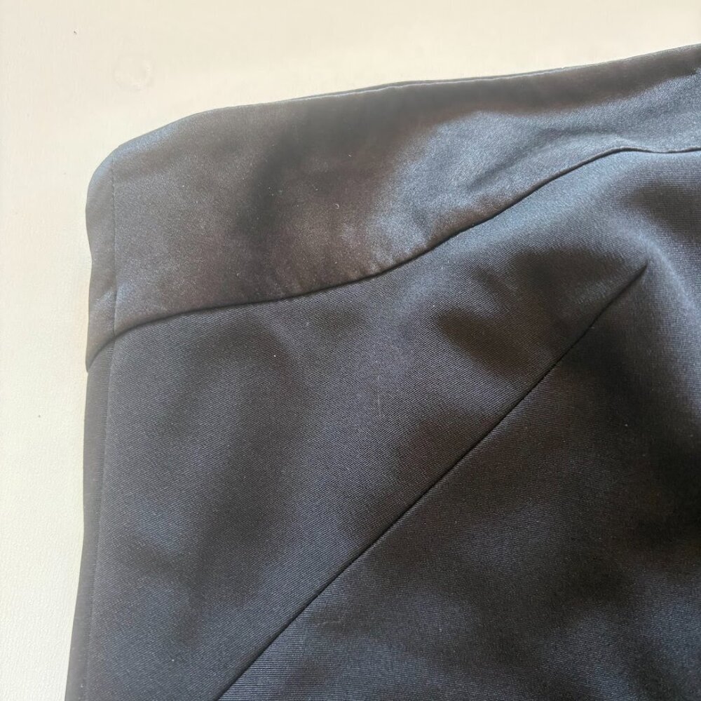 Escada Silk Strapless Black Back Bow Pleated Laser Cut out Prom Dance Wedding - Picture 4 of 11
